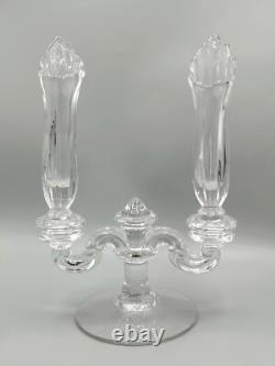 Vintage Fostoria Table Charm Crystal Set 4 Peg Vases & 2 Double Candle Holders