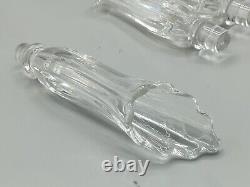 Vintage Fostoria Table Charm Crystal Set 4 Peg Vases & 2 Double Candle Holders