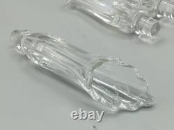 Vintage Fostoria Table Charm Crystal Set 4 Peg Vases & 2 Double Candle Holders