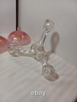 Vintage Fostorial Heirloom Pink Opalescent 5 Pc Candle Holder Epergne