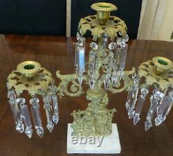 Vintage Girandole Candelabra With Prisms