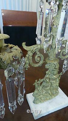 Vintage Girandole Candelabra With Prisms