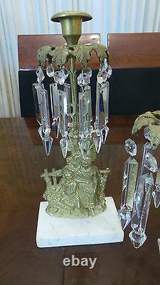 Vintage Girandole Candelabra With Prisms