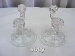 Vintage Glass Bowl & Candleabra Candle Holder Set 3 Pieces Table Decoration