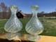 Vintage Glass Candlestick Holders. Very Heavy Glass. Rare Style & Hard To Find