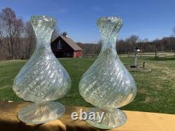 Vintage Glass Candlestick Holders. Very Heavy Glass. Rare Style & Hard To Find