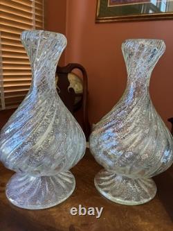 Vintage Glass Candlestick Holders. Very Heavy Glass. Rare Style & Hard To Find