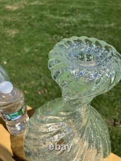 Vintage Glass Candlestick Holders. Very Heavy Glass. Rare Style & Hard To Find