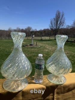 Vintage Glass Candlestick Holders. Very Heavy Glass. Rare Style & Hard To Find
