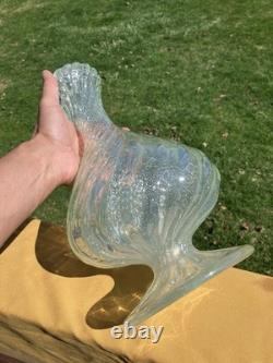 Vintage Glass Candlestick Holders. Very Heavy Glass. Rare Style & Hard To Find