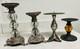 Vintage Glass And Metal Brown And Silver Baroque Candle Holders