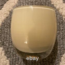 Vintage Glassybaby Candle Holder Box PINA COLADA Hand Blown Glass Round Bowl Art