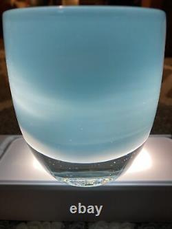 Vintage Glassybaby Candle Holder Color COMPASSION Hand Blown Glass Round Bowl