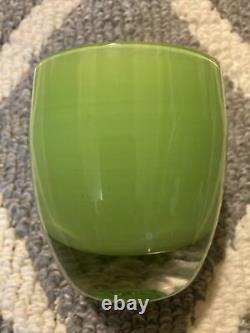 Vintage Glassybaby Candle Holder Color IMAGINE Hand Blown Glass Round Bowl Green