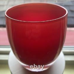 Vintage Glassybaby Candle Holder Color Is REDDISH ORANGE Hand Blown Glass Round