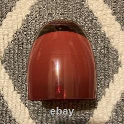 Vintage Glassybaby Candle Holder Color Is REDDISH ORANGE Hand Blown Glass Round