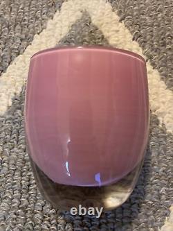 Vintage Glassybaby Candle Holder Color PINK ROSE Hand Blown Glass Round Bowl