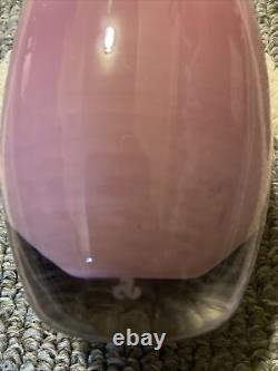 Vintage Glassybaby Candle Holder Color PINK ROSE Hand Blown Glass Round Bowl