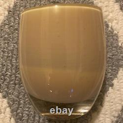 Vintage Glassybaby Candle Holder GOLDS YELLOWS Hand Blown Glass Round Bowl Art