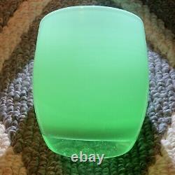 Vintage Glassybaby Candle Holder LIGHT SEA GREEN Hand Blown Glass Round Bowl Art