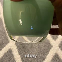 Vintage Glassybaby Candle Holder LIGHT SEA GREEN Hand Blown Glass Round Bowl Art