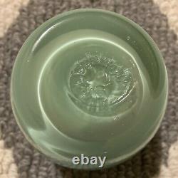 Vintage Glassybaby Candle Holder LIGHT SEA GREEN Hand Blown Glass Round Bowl Art