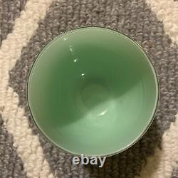 Vintage Glassybaby Candle Holder LIGHT SEA GREEN Hand Blown Glass Round Bowl Art