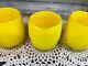 Vintage Glassybaby Candle Holder Very Lemon Yellow Hand Blown Glass Round Bowl