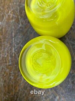 Vintage Glassybaby Candle Holder Very LEMON YELLOW Hand Blown Glass Round Bowl