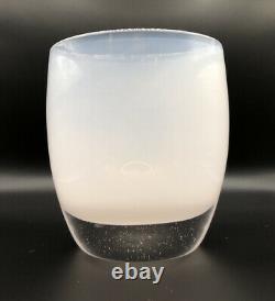 Vintage Glassybaby Candle Holder White CELEBRATE Hand Blown Glass Pre-Triskelion