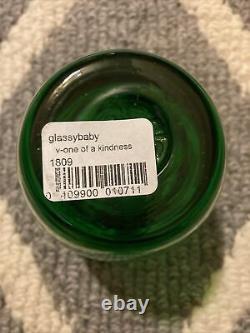 Vintage Glassybaby? OOAK Candle Holder Green Glass Bowl 1809 Pot Round Special