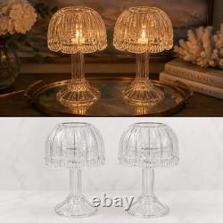 Vintage Godinger Shannon Crystal Fairy Lamp Large Pair Votive Candle Holders 12