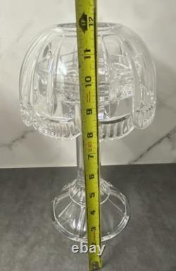 Vintage Godinger Shannon Crystal Fairy Lamp Large Pair Votive Candle Holders 12