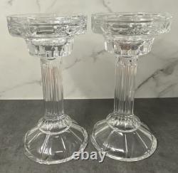 Vintage Godinger Shannon Crystal Fairy Lamp Large Pair Votive Candle Holders 12