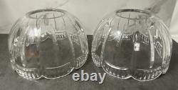 Vintage Godinger Shannon Crystal Fairy Lamp Large Pair Votive Candle Holders 12