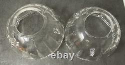 Vintage Godinger Shannon Crystal Fairy Lamp Large Pair Votive Candle Holders 12