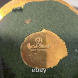 Vintage Gunnar Ander Ystad Metall Brass Candle Holder with Purple Glass Flowers