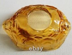 Vintage HTF LE SMITH Glass Turtle Fairy Light Lamp, Amber & Clear, 2 Pc, RARE