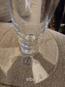 Vintage Hand Crafted Glass Candleholders, Made In Romania. Set Of 2, 14 H
