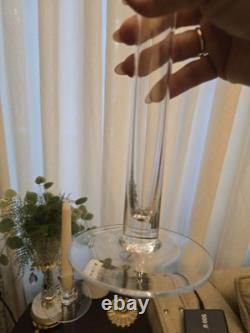 Vintage Hand Crafted Glass Candleholders, Made In Romania. Set Of 2, 14 H