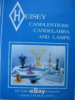 Vintage Heisey Hurricane Candle Holders, Engraved Cut Glass Lamps, Stunning