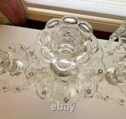 Vintage Heisey Old Williamsburg 3-Light Candelabra Including Crystal Prisms