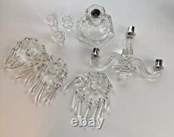 Vintage Heisey Old Williamsburg 3-Light Candelabra Including Crystal Prisms