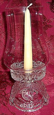 Vintage Hofbauer Byrdes Crystal Hurricane Lamp With Globe