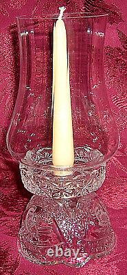 Vintage Hofbauer Byrdes Crystal Hurricane Lamp With Globe