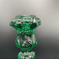 Vintage Imperial MMA Koi Fish Glass Candlestick Candle Holder 11 Teal Green