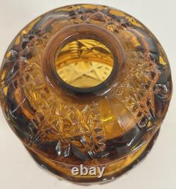 Vintage Indiana Glass Amber Stars and Bars Fairy Lamp