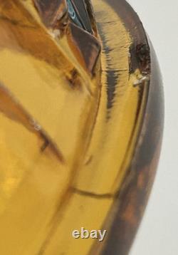 Vintage Indiana Glass Amber Stars and Bars Fairy Lamp