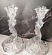 Vintage Indiana Glass Candlesticks Pair #303 Clear 8.5 X 5 Base 1930 No Flaws