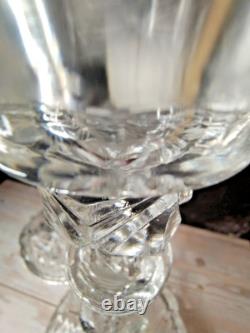 Vintage Indiana Glass Candlesticks Pair #303 Clear 8.5 x 5 base 1930 no flaws